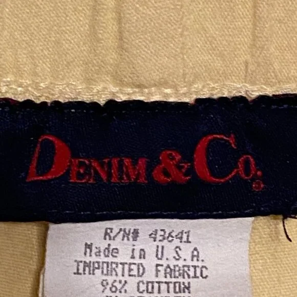 DENIM & CO Yellow pull-on Denim Stretch Jeans Elastic Waist Skinny Legs Size PXL - Picture 2 of 5